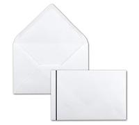 Sobres blancos con trazo negro - 25 unidades, en DIN C6, 114 x 162 mm, adhesivo húmedo, sin ventana, para funerales, condolencias, agradecimientos, condolencias