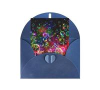 Sobres coloridos de papel con diseño de estrellas arcoíris con hebilla de amor y perlas para felicitación, tarjetas de felicitación vertical pensando en ti, 15,2 x 10,2 cm