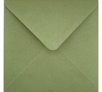 Sobres cuadrados de 155 mm x 155 mm (100 g/m²), perfectos para tarjetas de Navidad, tarjetas de felicitación, invitaciones de boda, vales de regalo y muchos más, juego de 100 sobres (verde oliva)