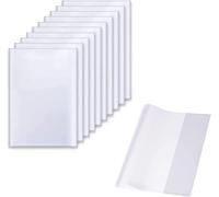 Sobres de 16 K, 10 unidades, transparentes, 19,5 x 26 cm, lámina para encuadernación ajustable, fundas gruesas reutilizables y ajustables de plástico para la oficina en casa de la escuela