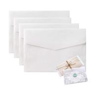 Sobres de 4.92 x 6.88 pulgadas para invitación, paquete de 50 sobres de boda de papel translúcido blanco, tarjeta de regalo, tarjeta de felicitación, sobres para fiestas, cumpleaños, postales (blanco)