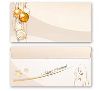 Sobres de adorno Navidad, FELIZ NAVIDAD 10 sobres (sin ventana) DIN LANG (220x110 mm) | Paper-Media