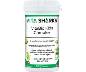 Sobres de bebida fácil de VitaBio Kids Complex. Apoyo digestivo e inmunológico Ideal para la recuperación después de una enfermedad. Adecuado para bebés y niños pequeños