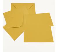 Sobres de colores con tarjeta, juego de 100 sobres + 100 tarjetas, tamaño mini 7 x 11,2 cm y 14 x 9 cm, para bodas, fiestas, cumpleaños, regalos y tarjetas de felicitación (dorado, 11,2 x 7 cm)