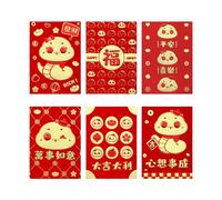 Sobres de dinero con estilo de 6 piezas para el año serpiente 2025 con diseños de dibujos animados y láminas doradas adecuadas para todos los sobres de dinero coleccionables para celebraciones