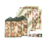 Sobres de escritura hechos a mano con estampado floral artístico, diario sostenible, regalo para día de Valentín, juego de correspondencia creativa, de carta premium para parejas