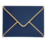 Sobres de invitación 50 unidades, 18,5 x 13,5 cm, con solapa en V, borde dorado para bodas, invitaciones, fiestas, tarjetas de felicitación