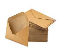 Sobres de papel de estraza, 100 unidades, DIN C6 (16 x 11 cm) vintage, sobres con adhesivo húmedo, solapa puntiaguda sin ventana, para tarjetas de felicitación, tarjetas de cumpleaños
