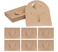 Sobres de Papel Kraft 100 Piezas Pequeños Creativo Retro Sobre con Cierre en Forma Corazón para la Boda Fuentes del Regalo de la Fiesta de Cumpleaños 10,3 x7,5cm