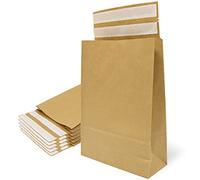 Sobres de Papel Kraft con Doble Tira de Silicona de 3 Fuelles para Envíos y Empaquetados. Bolsas de Papel para Enviar Ropa, Complementos, Decoración o Regalos - Ofituria