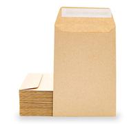 Sobres de Papel Kraft, Sobres Pequeños Tira de Silicona para Invitaciones o Bolsitas de Regalo de invitados de Boda. Medida 100x145mm. Sobres para joyas o semillas · m-office (100 uds)