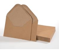 Sobres de Papel Kraft Vintage Autoadhesivo Envelopes Marrones Reciclados Mini Sobres para Tarjetas para Felicitación Boda Invitaciones Cumpleaños 50 piezas