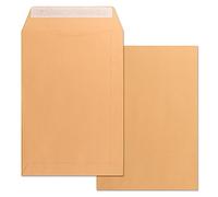 Sobres de Papel, Sobre Papel Kraft, Tamaño Folio Especial 260 x 360 mm, Sobre de Papel con Cierre Tira de Silicona para Invitaciones, Envíos o Almacenaje · m-office (250 uds, 260x360mm)