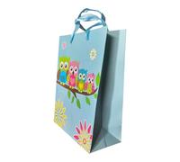 Sobres de regalo de papel duro con búhos fondo celeste - 23 x 18 cm, perfectos para regalos y fiestas