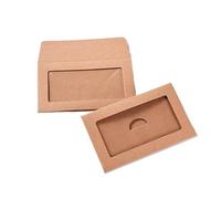 Sobres de tarjetas regalo, 100 Uds., minisobres papel Kraft con ventana, 10x6cm, for invitaciones boda, postales navideñas(10x6cm-A)