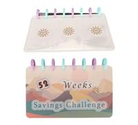 Sobres Desafío De Ahorro De Dinero,52 Semanas 8.5 Pulgada De Largo 5.7 Pulgada De Ancho Rotafolio Reutilizable De Ahorro De Dinero,Sobres Carpeta De Desafío De Ahorro De Dinero Para Niños Adultos Escu