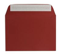 Sobres DIN C6 - 11,4 x 16,2 cm - 120 g/m2 adhesivo estándar para bodas e invitaciones, color Rojo oscuro DIN C6. 50 unidades