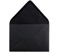 Sobres DIN C6, 75 unidades, 11,4 x 16,2 cm, 120 g/m², para cartas sin ventana, para invitaciones de tu agente Glüxxx, color negro