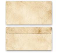 Sobres estampados ROLLO DE PAPEL VIEJO (VERSIÓN A), 10 sobres DIN LONG (110x220 mm) sobres sin ventanas, autoadhesivo con cinta adhesiva