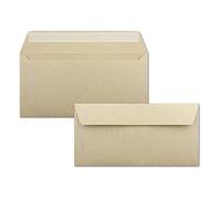 Sobres largos de papel kraft de 25 DIN, papel ecológico de papel de hierba, 11 x 22 cm, 120 g m², sobres autoadhesivos sin ventana Glüxx-Agent