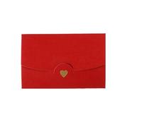 Sobres Mini sobre de papel recubierto perlas, 20 unidades, 10,5x7cm, pequeño tarjetero regalo, sobres invitación negocios con corazón dorado Retro for boda(Red)