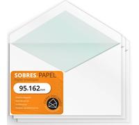 Sobres Papel, Sobres de Papel Blanco con Solapa de Pico, Sobres para Invitaciones y Cartas, Sobres de Papel para Tarjetas Regalo, Cumpleaños, Boda o Comunión - Ofituria (95x162mm, 100 uds)