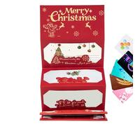 Sobres para dinero en efectivo con temática navideña, carteras de papel rojo y verde, paquete de 10 organizadores de tarjetas de regalo con impresiones festivas, decoración creativa reutilizable