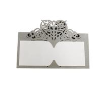 Sobres para invitaciones, Tarjeta de mesa boda Multicolor cortada con láser en forma corazón 9x9 cm Paquete 10/50/100 piezas(Gray,50pcs)