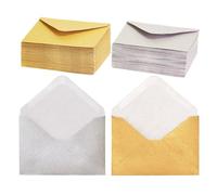 Sobres para tarjetas de regalo, 100 sobres pequeños, sobres de papel para tarjetas de visita, bolsillos pequeños a granel para tarjetas de notas pequeñas, oro y plata, 50 cada uno, 4 x 2.7 pulgadas