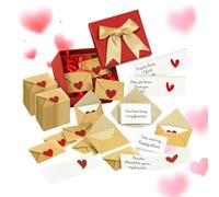 Sobres para tarjetas de San Valentín, mini notas de corazón, juego de mensajes románticos, bonitas letras de amor con diseño de tamaño de bolsillo, elección de expresión cuidadosa para parejas, bodas