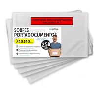 Sobres Portadocumentos Adhesivos, 240x140mm, Packing List, Sobres Transparentes para Envíos, Facturas, Albaranes y Documentación, Resistente al Agua y Fuerte Adhesión - m-office (250 uds.)