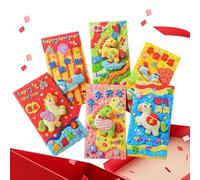 Sobres rojos bordados, paquetes de dinero en 3D para Año Nuevo chino, cartón grueso de 17 cm, buena suerte, Hong Bao, boda, inauguración de la casa, recuerdos de, bendición en efectivo