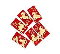 Sobres Rojos Chinos | Año Del Caballo 2026 Estampado De Hoja De Oro,Año Del Caballo Sobres Rojos 2026 - Para Año Nuevo Chino Festival De Primavera Boda Compromiso Cumpleaños Hombres Mujeres Niñas J