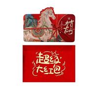 Sobres Rojos Chinos | Decoraciones Tradicionales Lunares Plegables Con Diseños Animados,Sobres Rojos de Año Nuevo,Para Regalos Familiares En Año Nuevo