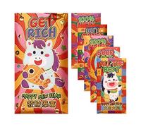 Sobres Rojos Chinos, Grabado En Foil 6 Piezas, Sobres Rojos De Hong Bao Para El Año Del Caballo, Para Adultos, Familia, Niños, Vecinos, Hogar, Comunidad, Reunión y Fiesta