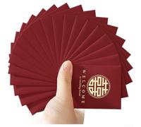 Sobres rojos chinos para mini 7 x 9 cm, lámina dorada para bodas, sobres de la suerte, autoadhesivos, para juegos de puerta, regalos de dinero (C)