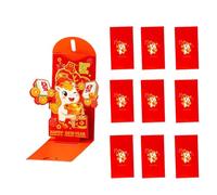 Sobres rojos de Año Nuevo Chino | 10 unidades 3D plegable equipo de eventos, sobres de regalo de dinero para Año Nuevo chino - Para coleccionistas empresarios planificadores de eventos