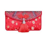 Sobres rojos de la suerte, bordado tradicional, regalos de dinero | sobres de boda con borlas | para celebraciones familiares, cumpleaños, festival de primavera, eventos corporativos, envoltorio de