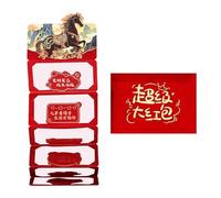 Sobres Rojos Del Año Del Caballo 2026 - Decoraciones Tradicionales Lunares Plegables Con Diseños Animados,Sobres De La Fiesta De La Primavera | para Niños, Hombres, Mujeres, Jóvenes, Adolescentes, Hij
