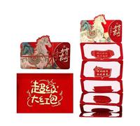 Sobres Rojos Del Año Nuevo Lunar 2026 - Decoraciones Hogareñas Plegables Tradicionales con Motivos de Cómic - Sobres Rojos Chinos Para Dinero,para Novia, Niños, Hombres, Mujeres, Jóvenes, Adolescentes