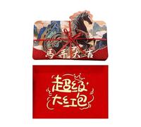 Sobres Rojos Del Año Nuevo Lunar 2026 | Sobres Plegables Con Diseño Lunar Animado - Chinos para Dinero | Para Familia Amigos Niños Mujeres Jóvenes y