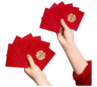Sobres rojos festivos para Año Nuevo chino, boda, cumpleaños, para mini carteras de dinero de la suerte, diseño de lámina dorada, 7 x 9 cm (E)