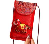 Sobres Rojos Para Año Nuevo Chino - Cartera De Tela Bordada 10,5cm | Paquete De Suerte Para Festival De Primavera 2026 | De Regalo Para Bodas Y Niños
