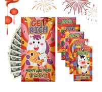 Sobres rojos para el Año Nuevo Chino - 3.54 X 6.69 pulgadas, Papel de aluminio en relieve, Año de dibujos animados del caballo, 6 piezas | Festival de Primavera, Tradiciones festivas, adultos, familia