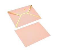 Sobres Sobres con solapa en V de 20 piezas, papel recubierto perlas 7x5 pulgadas, sobre tarjeta felicitación borde dorado estilo lujoso for invitación fiesta boda(Pink)