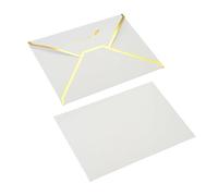 Sobres Sobres con solapa en V de 20 piezas, papel recubierto perlas 7x5 pulgadas, sobre tarjeta felicitación borde dorado estilo lujoso for invitación fiesta boda(White)