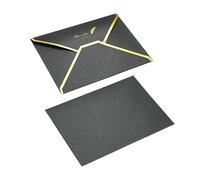 Sobres Sobres con solapa en V de 20 piezas, papel recubierto perlas 7x5 pulgadas, sobre tarjeta felicitación borde dorado estilo lujoso for invitación fiesta boda(Black)