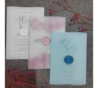 Sobres translúcidos ,Chaquetas de vitela, 50 piezas de chaqueta de vitela for invitaciones de 5 x 7 pulgadas, 160 g/m², envolturas de invitaciones de boda, mangas de vitela transparentes (color: 80 pi