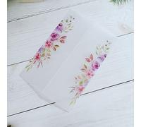 Sobres translúcidos,Chaquetas de vitela, 50 piezas/lote de cubierta de tarjeta de invitación de boda floral de acuarela transparente semi invita envoltura de chaqueta (color: flor, tamaño: envoltura