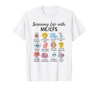 Sobrevive a la Vida con el Bonito diseño de Conciencia ME/CFS Camiseta gráfica económica, Hombre, Blanco, S